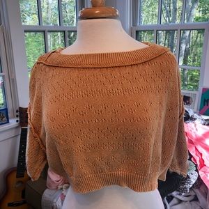 Cropped free people short-sleeve sweater
